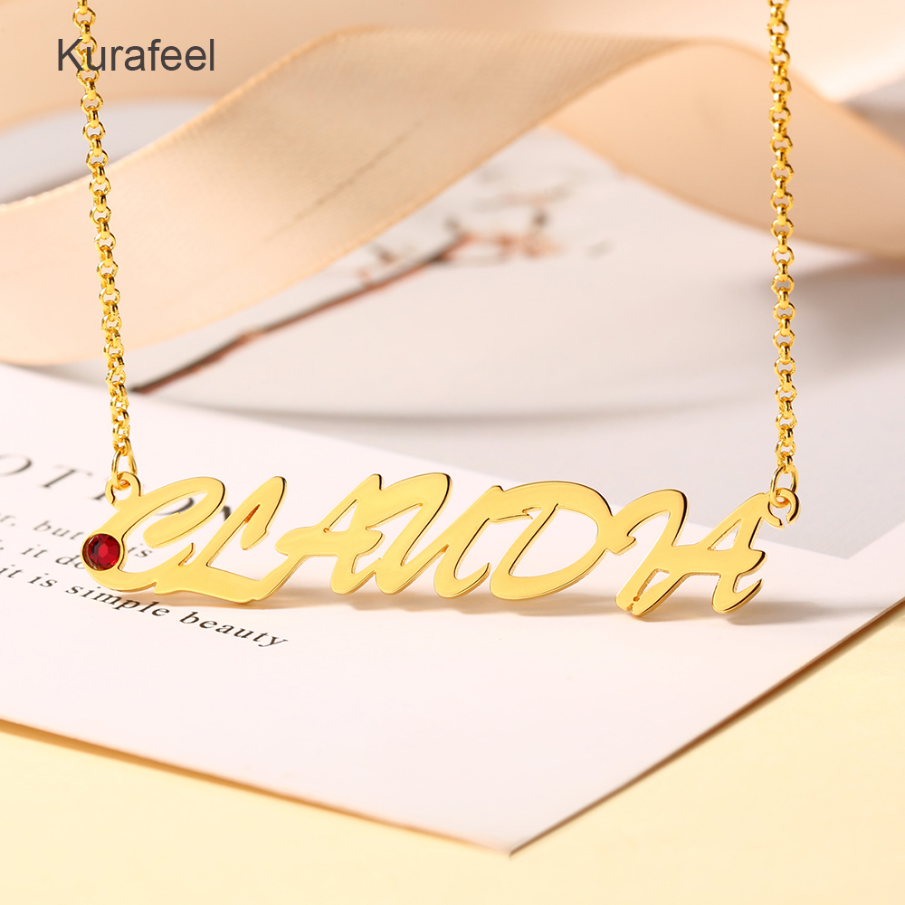 Hot Selling Birthstone 925 Sterling Silver Necklace Name Necklace